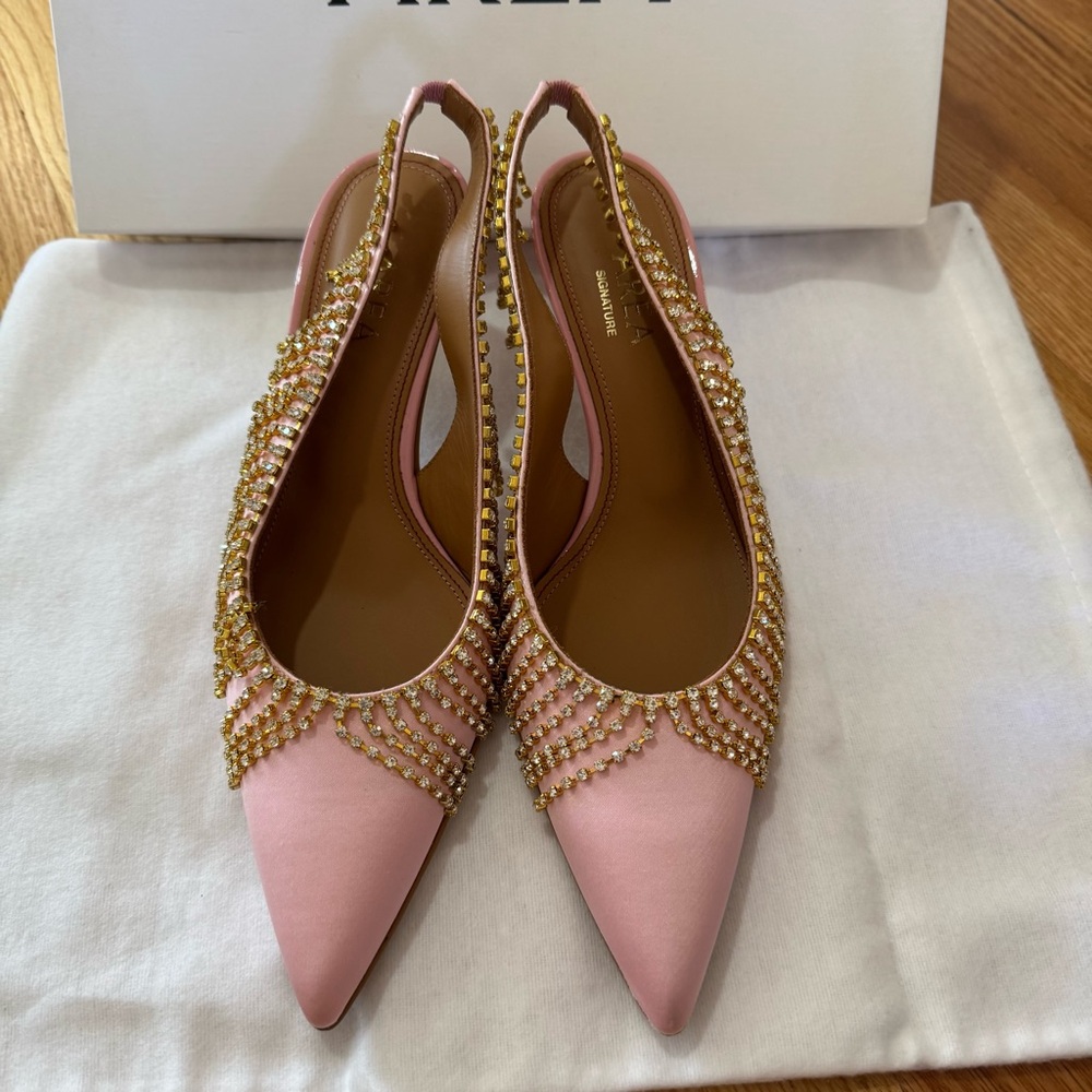 Area Crystal Slingback Heels
